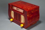 Catalin DeWald A-501 ”Lyre” Radio in Highly Marbleized Oxblood Red